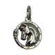 .925 Sterling Silver CZ Horse Double Sided Pendant Silver horse and horseshoe pendant on a white background
