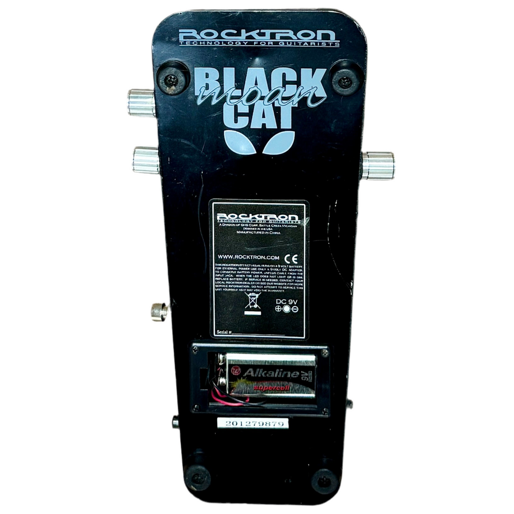 Rocktron Black Cat Moan Wah Guitar Effects Pedal Rocktron Black Cat guitar effects pedal on a white background