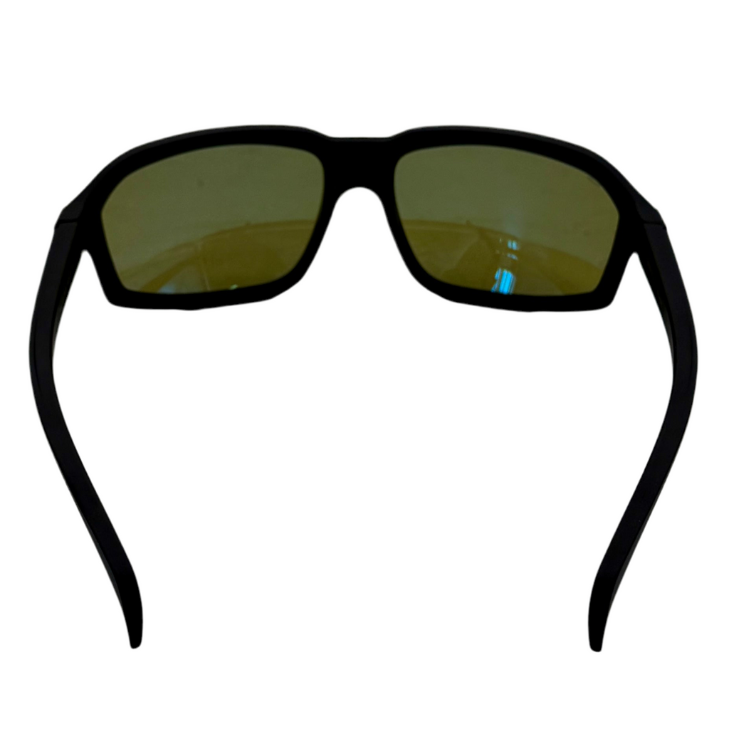 Serengeti Sport HEXT Saturn Polarized Sunglasses - Matte Black Frame w/ Blue Lenses (SS571003) Black sunglasses with dark lenses on a white background