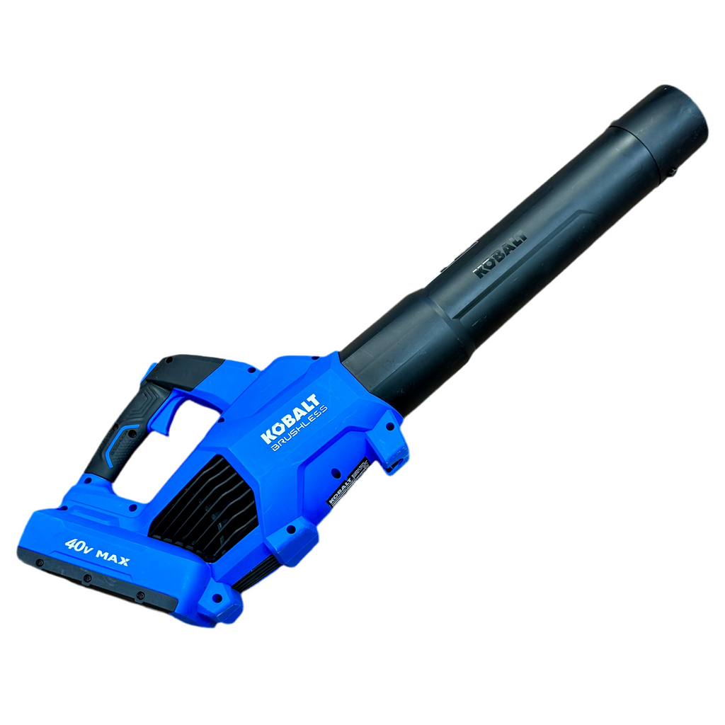 Kobalt Gen4 40V 520-CFM 120-MPH Handheld Leaf Blower w/ Battery & Charger (KLB 1040B-03) Kobalt leaf blower on a white background