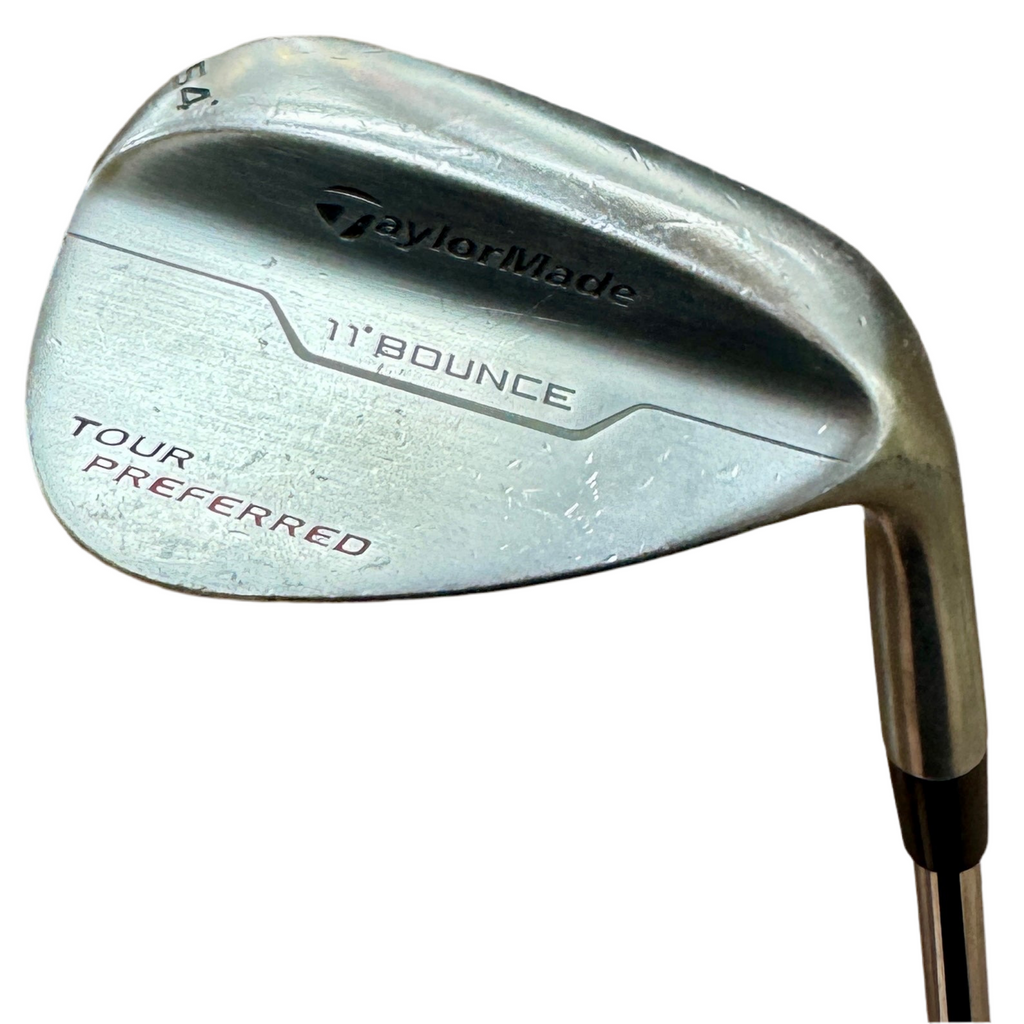 TaylorMade TOUR PREFERRED 11-Degree BOUNCE 54-Degree Wedge RH Golf Club Golf club with TaylorMade branding on a white background