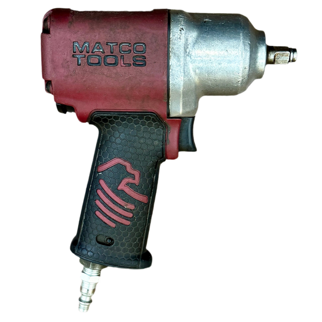 MATCO TOOLS 3/8" Drive Pneumatic Impact Wrench (MT2220) Red and black impact wrench with 'Matco Tools' branding on a white background