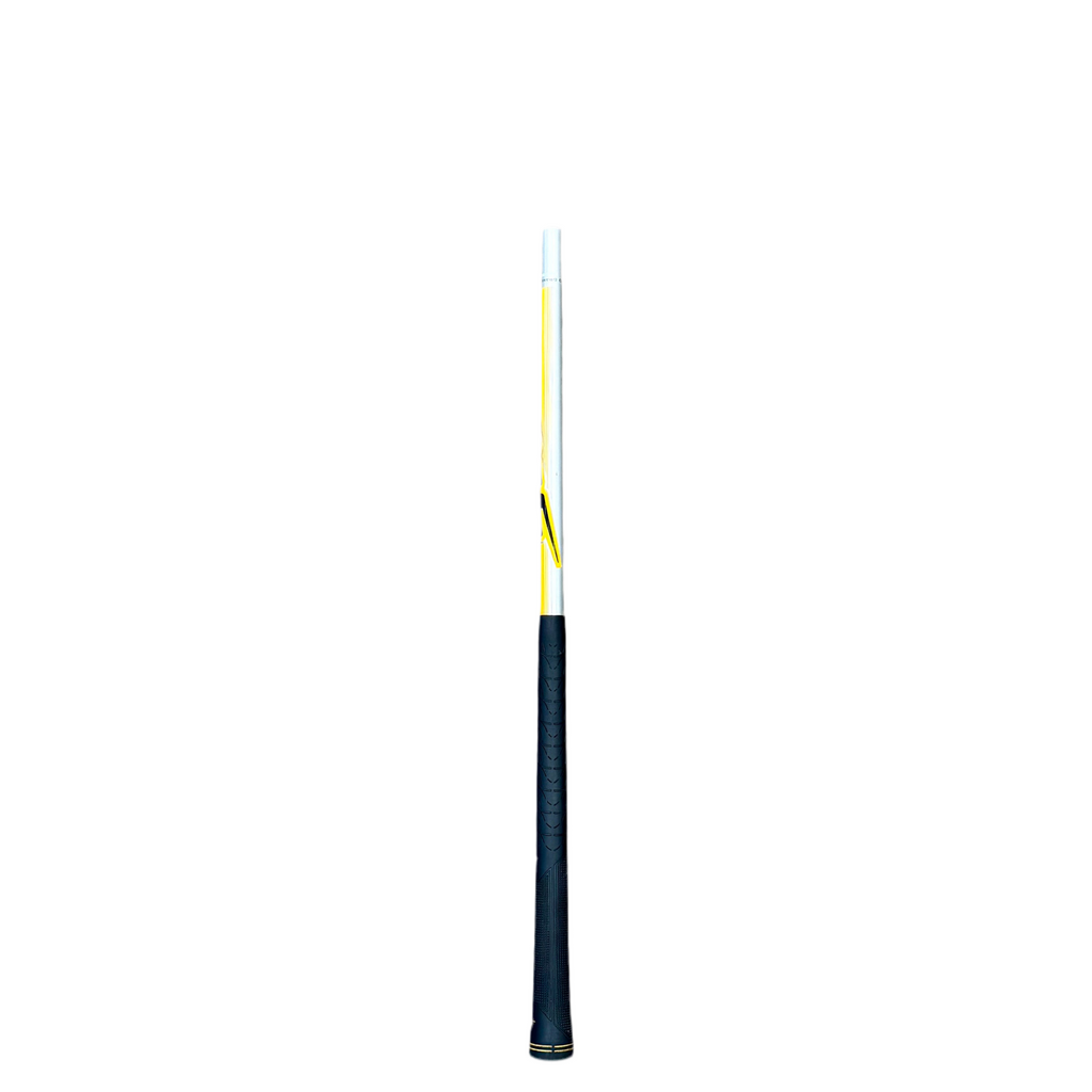 Nike SasQuatch SQ Dymo QUAD KEEL 3 Wood RH Golf Club Fishing rod with black handle and yellow tip on a white background