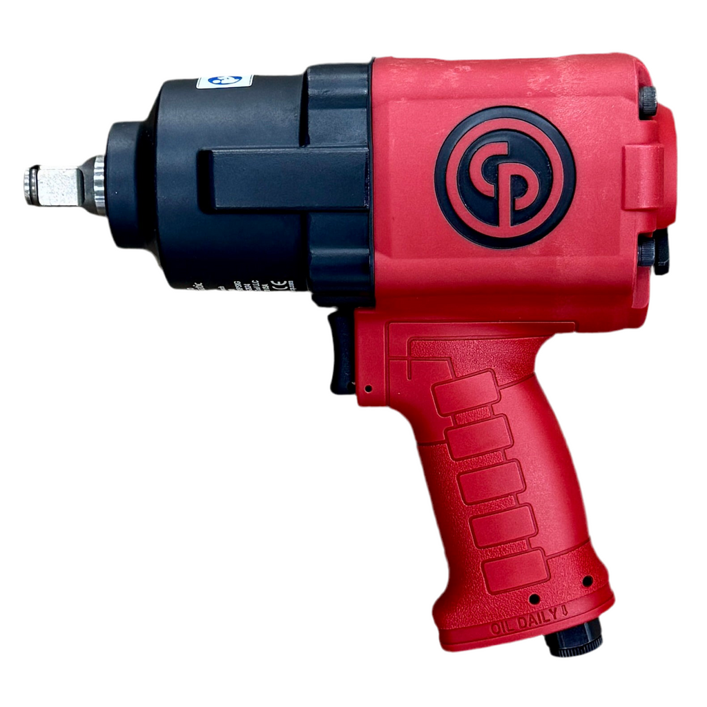 Chicago Pneumatic 1/2" Pneumatic Impact Wrench (CP7741) Red and black impact wrench with CP logo on a white background