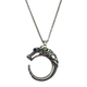 John Hardy .925 Sterling Silver Legends Naga Dragon Pendant Necklace Silver dragon-shaped pendant on a chain against a white background