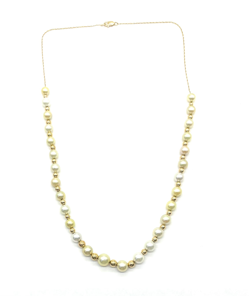 Pearl necklace on a white background