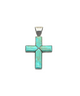 .925 Sterling Silver Turquoise Cross Pendant