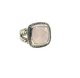 David Yurman .925 Sterling Silver Albion Rose Quartz Diamond Halo Ring