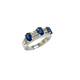 18K White Gold 1/2CTW Diamond & Sapphire 3-Row Ring