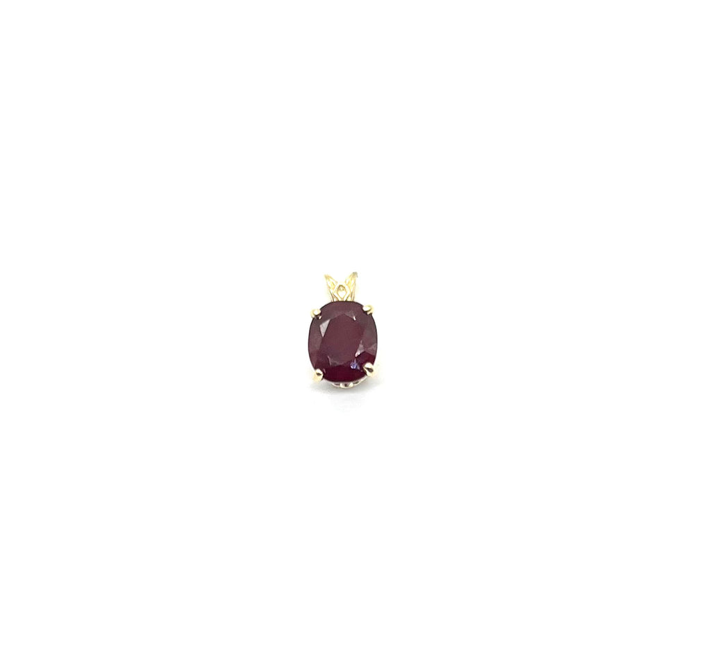 3.10 Carat Oval Faceted Ruby Pendant