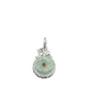 .925 Sterling Silver Greek Key Jade Pendant