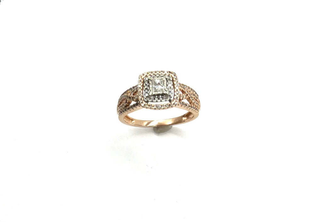 Rose Gold 1/2ctw Diamond Halo Ring above