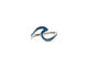 .925 Sterling Silver Blue Opal Inlay Wave Outline Ring Silver ring with blue interior on a white background
