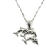 .925 Sterling Silver Dolphin Family Necklace