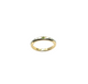 Gold ring with a green gemstone on a white background