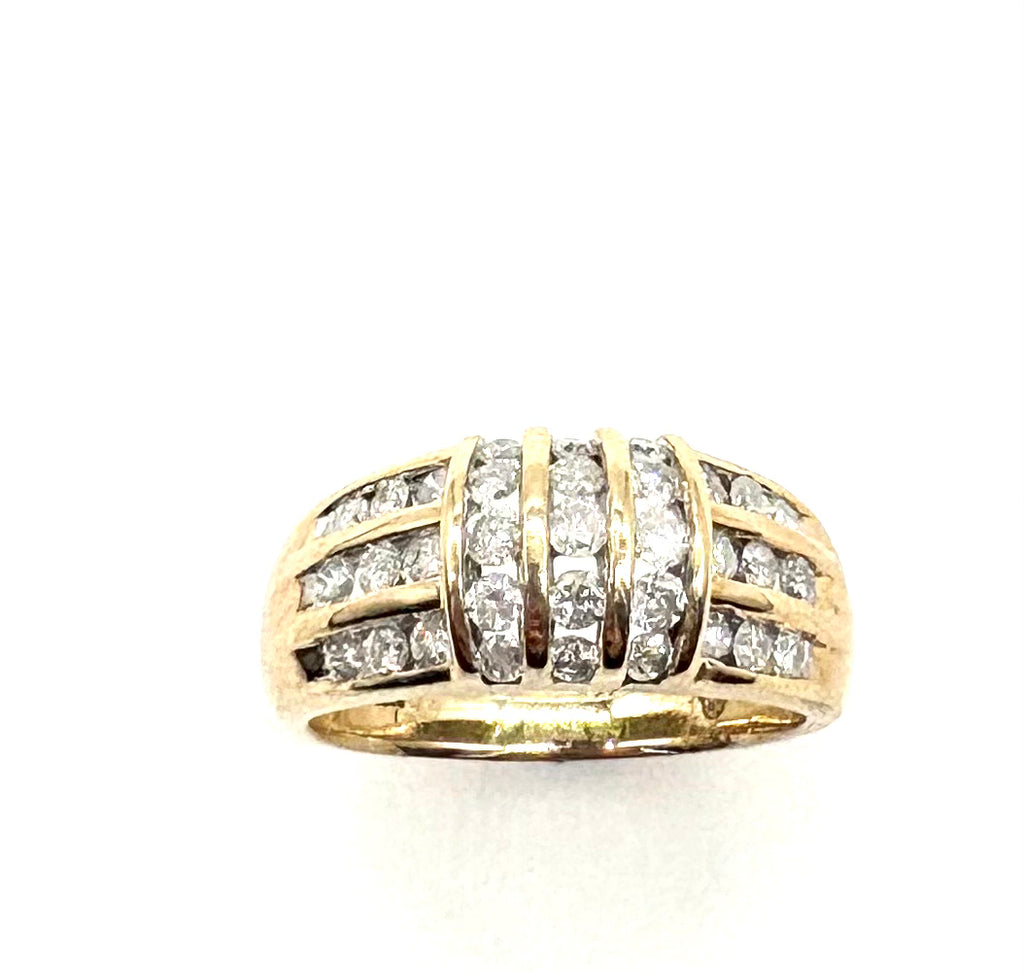 10k Yellow Gold Diamond Xover Knot Ring