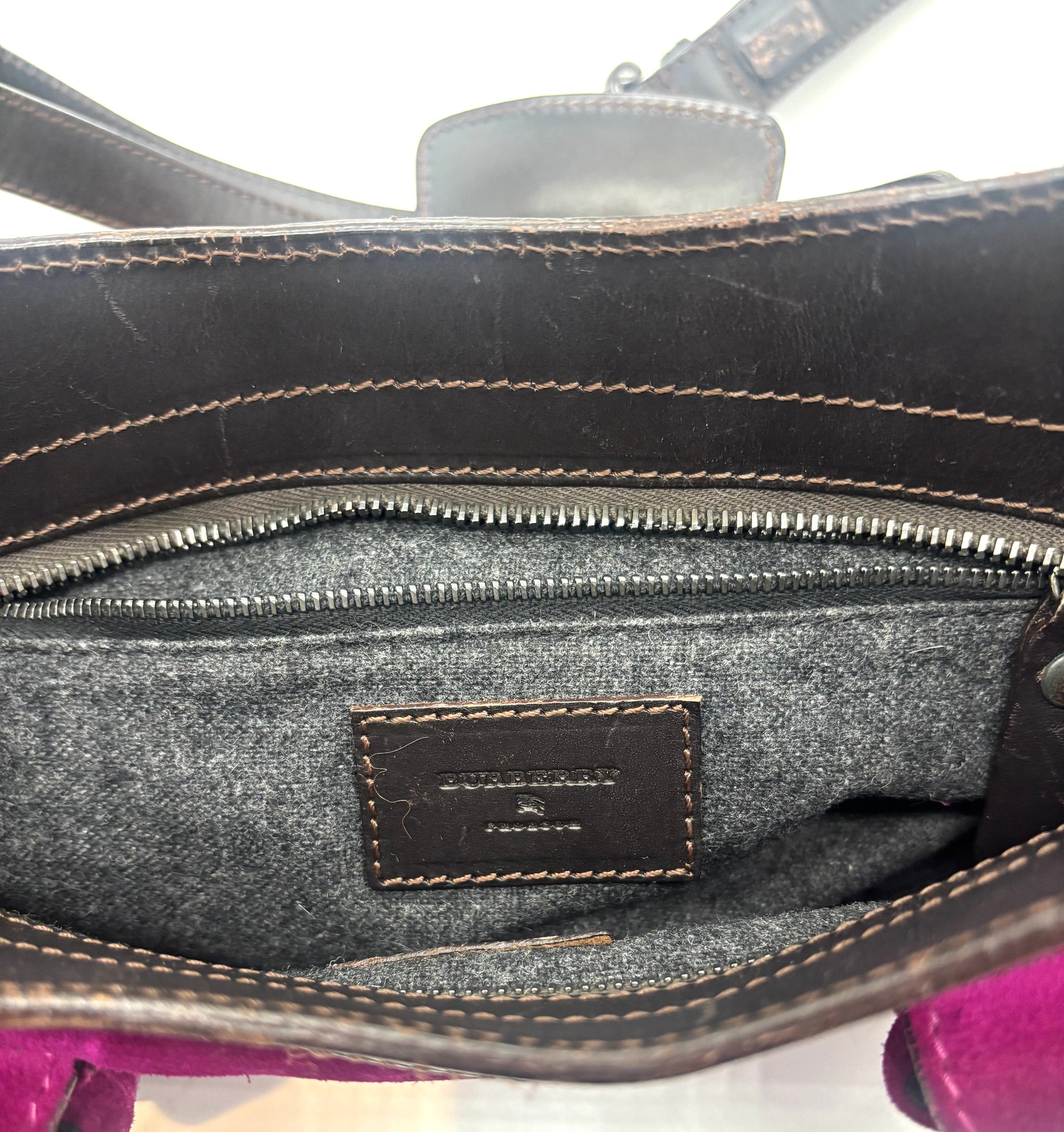 Burberry Cinda Suede Shoulder Bag