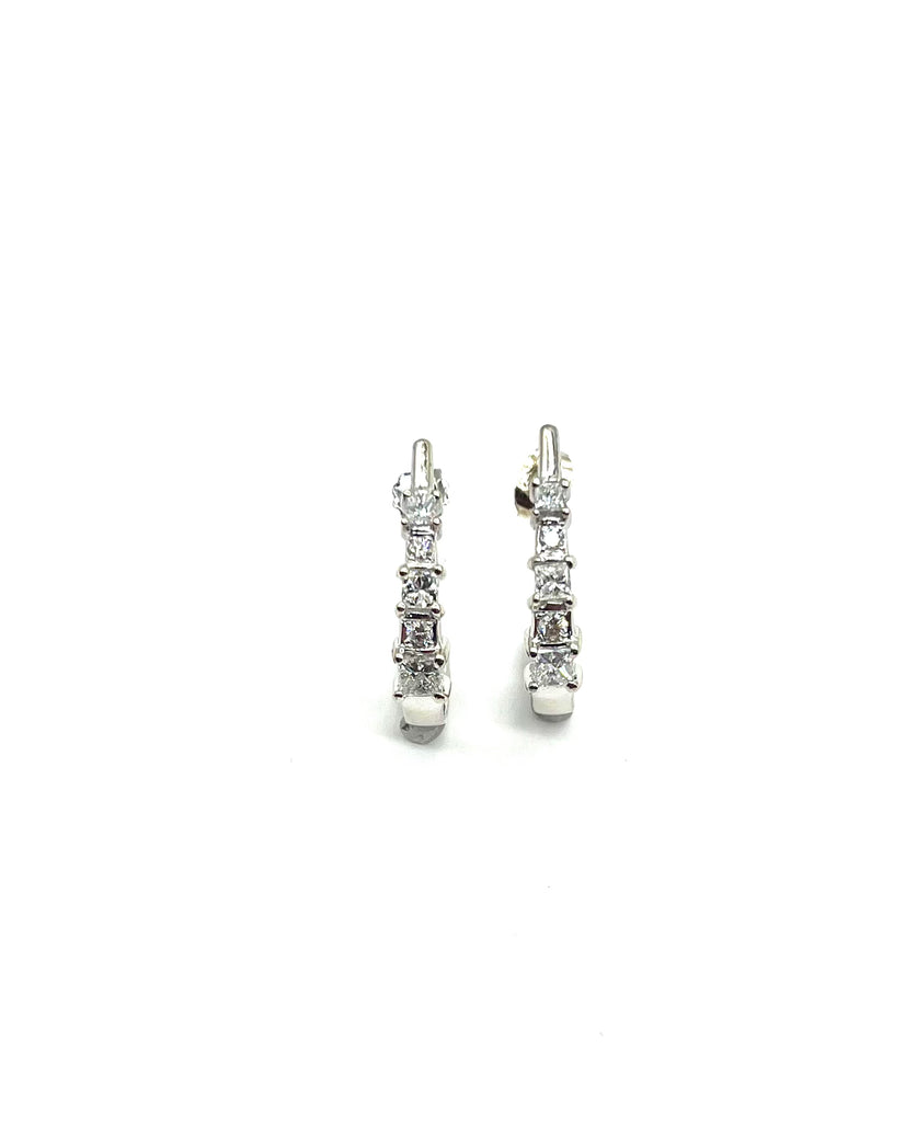 1.50ctw Diamond J Shaped Earrings