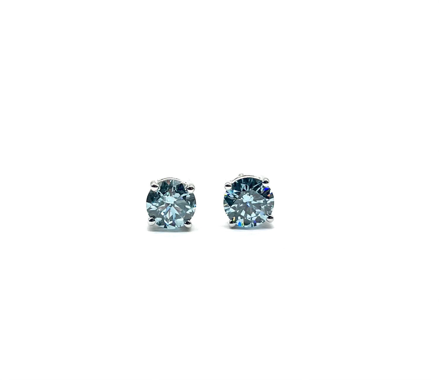 Diamond Stud Earrings Pawn Shop Earrings Lab Grown Blue Diamond