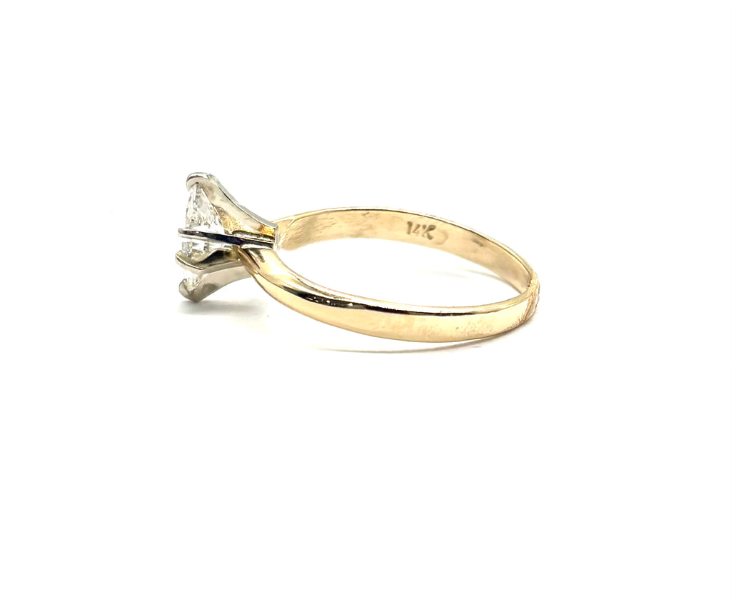 14k Marquise Diamond Solitaire Ring side