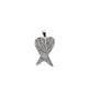Silver angel wing pendant on a white background