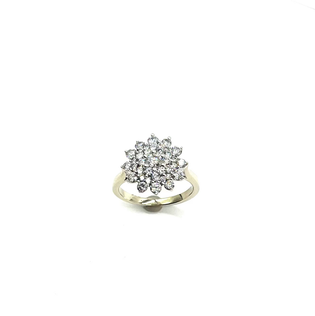 Diamond ring on a white background