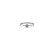 .925 Sterling Silver Milgrain Bezel Set CZ Solitaire Ring Silver ring with a small gemstone on a white background