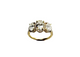 14K Yellow Gold 3.25CTW Lab Created Diamond Oval Three Stone Halo Ring