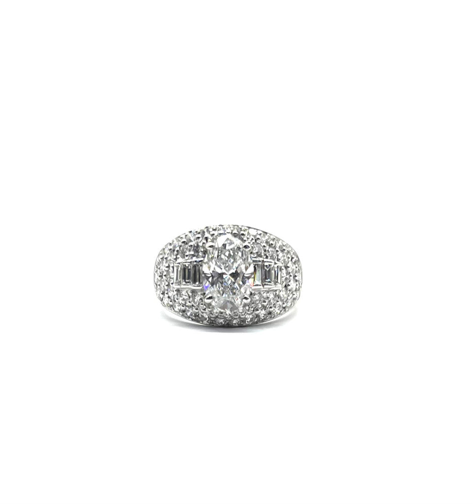 Diamond ring with a white background