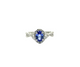 10K White Gold Oval Tanzanite & 1/3CTW Diamond Halo Ring