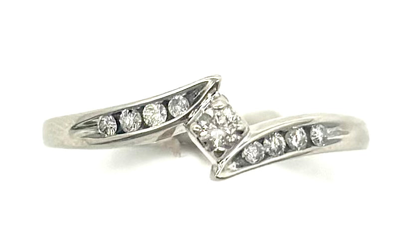 Two diamond rings on a white background
