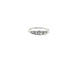 .925 Sterling Silver Bezel Set CZ Graduated 5-Inline Ring Silver ring with three clear gemstones on a white background