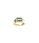 10K Yellow/White Gold Black Onyx & Diamond “Dad” Ring