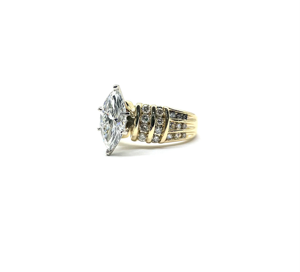 3.26ctw Lab Grown Diamond Marquise Ring side