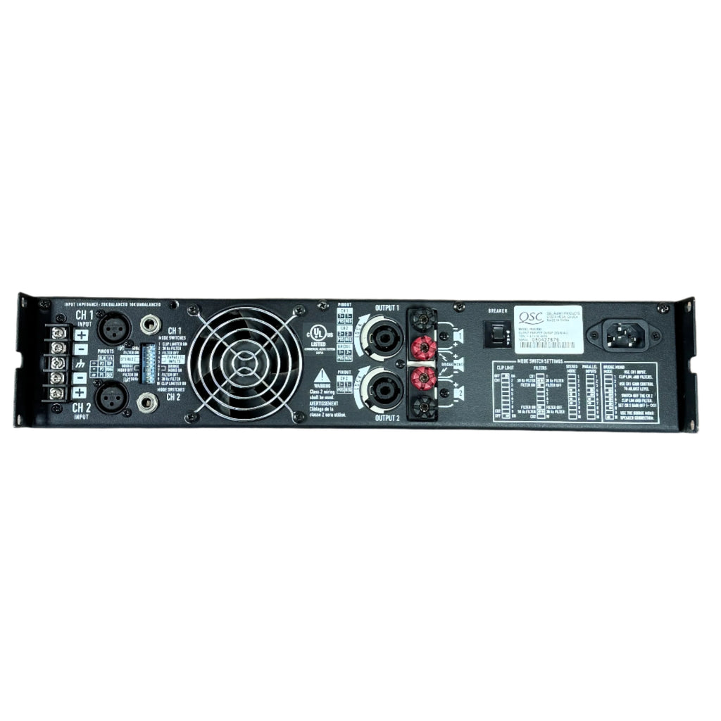 QSC Audio RMX850 Professional Power Amplifier back