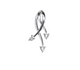 10K White Gold Diamond Ribbon Pendant