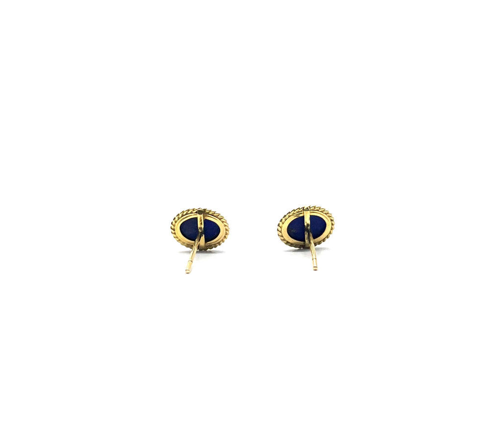 Blue Lapis Framed Earrings gold