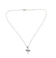 .925 Sterling Silver Black and White CZ Eternity Cross Pendant Necklace Silver necklace with a butterfly pendant on a white background