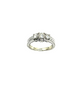 14K White Gold 1CTW Diamond 3-Inline Textured Milgrain Ring
