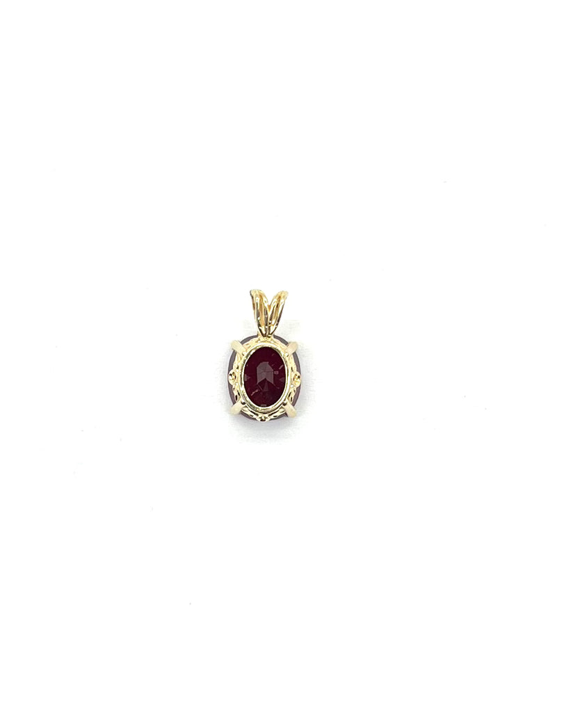 3.10 Carat Oval Faceted Ruby Pendant front