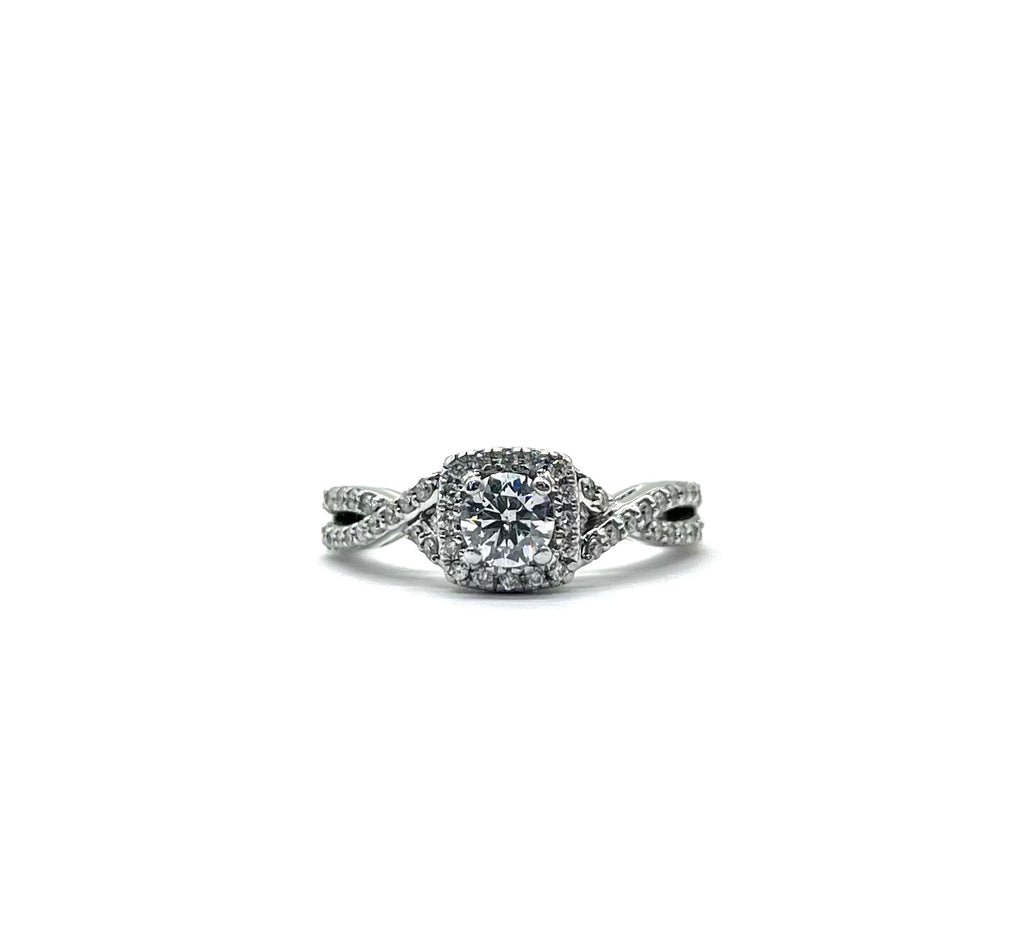 1ctw Diamond Halo Twist Ring