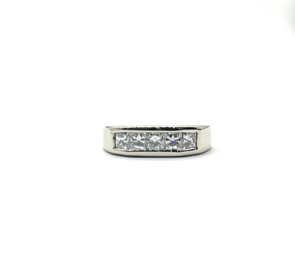 14k White Gold 1ctw Diamond Channel Band