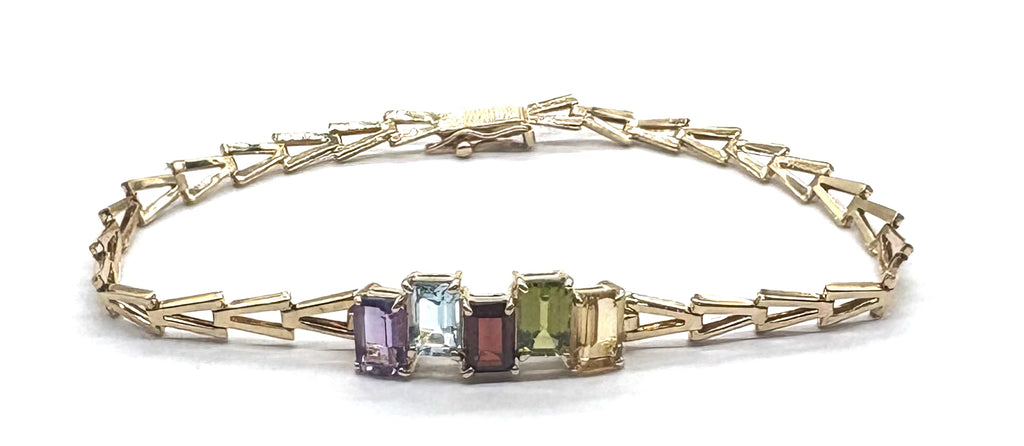 14k Multi Colored Stones Bracelet