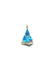 14k Yellow Gold Blue Topaz Sailboat Pendant
