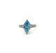 14k White Gold 3.30ctw Lab Grown Blue Marquise Diamond Ring