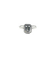 .925 Sterling Silver Emerald Cut CZ Bezel Set Halo Ring
