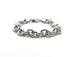.925 Sterling Silver 34G 9MM Rolo Link Bracelet Silver chain bracelet on a white background