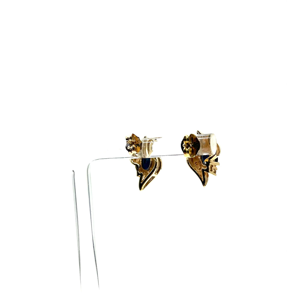 Sapphire and Diamond Bypass Stud Earrings stand