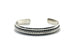 .925 Sterling Silver 16.7G Rope Inlay Cuff Bracelet Silver bracelet with braided design on a white background