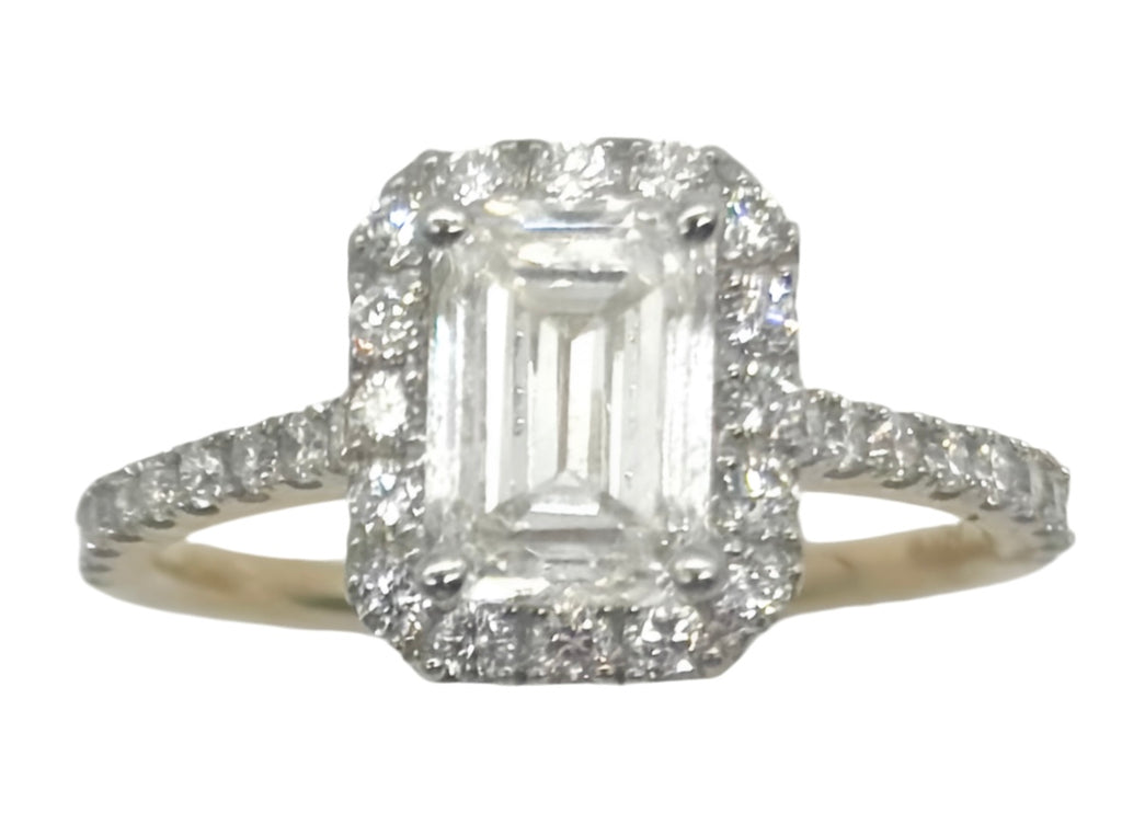 14k 2ctw Emerald Cut Lab Diamond Ring